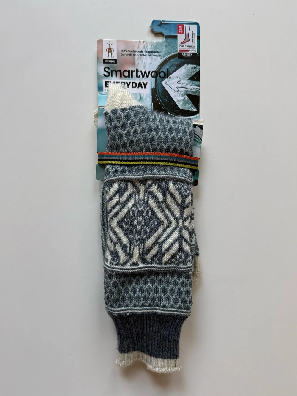 Smartwool Everyday Popcorn Snowflake Pattern Crew Socks, Frosty Green - Size XL